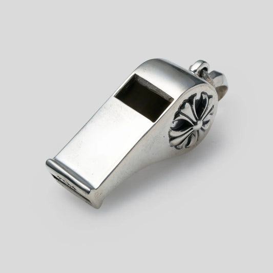 Silver Whistle Pendant Necklace