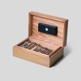 季諾Z80雪茄保濕盒天然橡木/紅色&雪茄組合