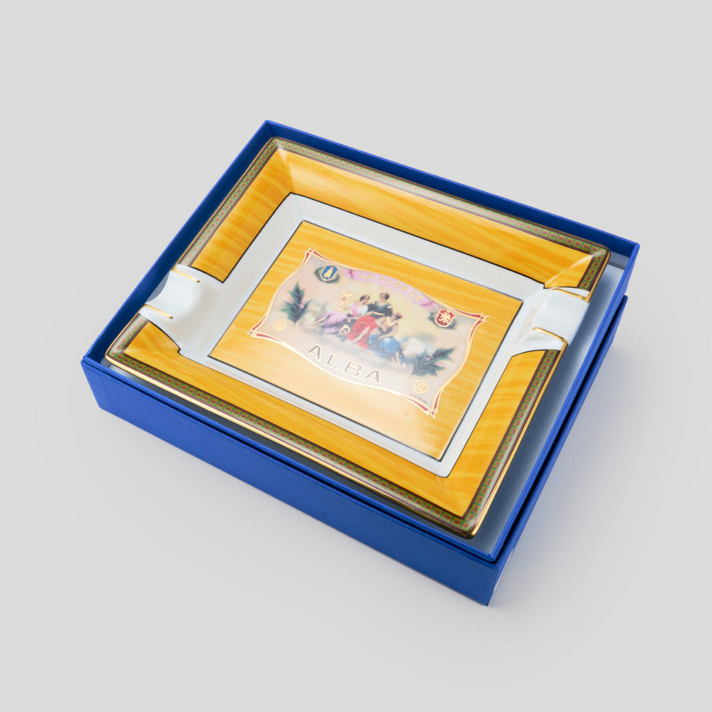 Flor de Alba Yellow Porcelain Cigar Ashtray | Elie Bleu Accessory | Cigar Ashtray | Migratory HK | 雪茄香港 | Cigar HK