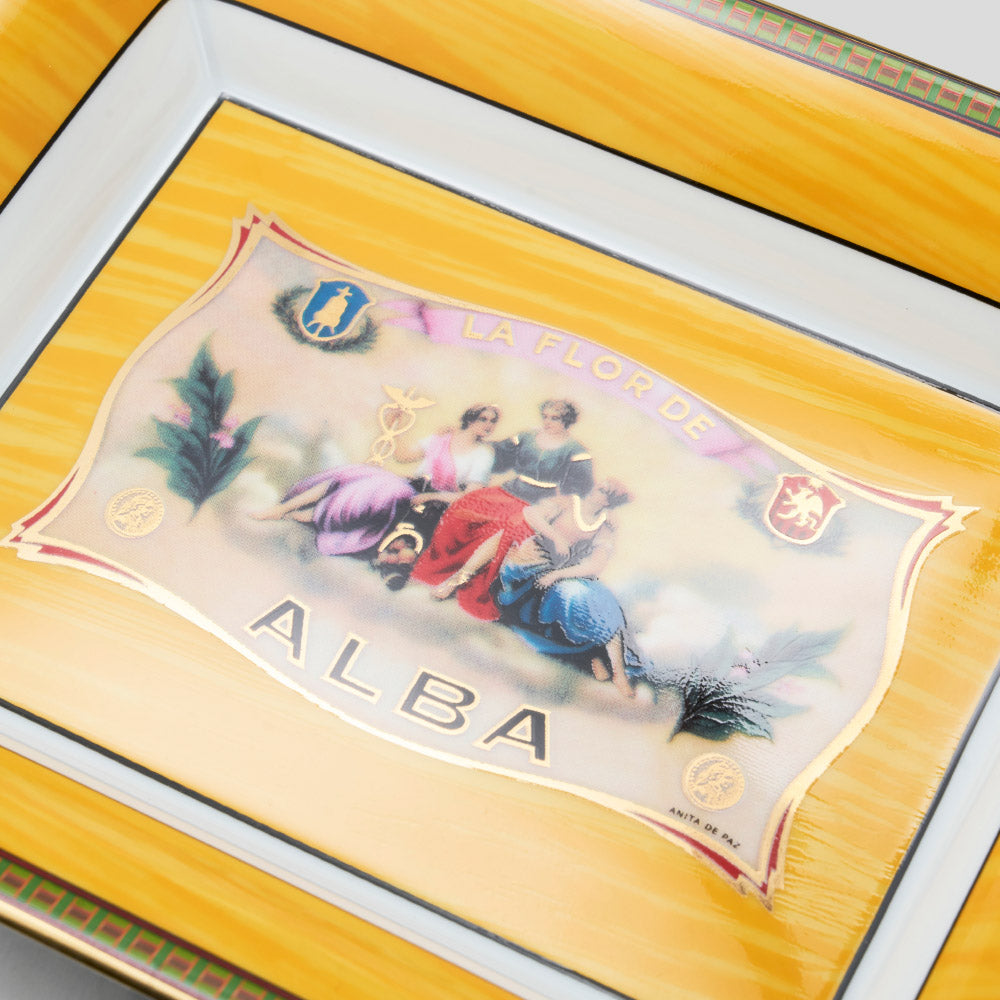 Flor de Alba Yellow Porcelain Cigar Ashtray | Elie Bleu Accessory | Cigar Ashtray | Migratory HK | 雪茄香港 | Cigar HK