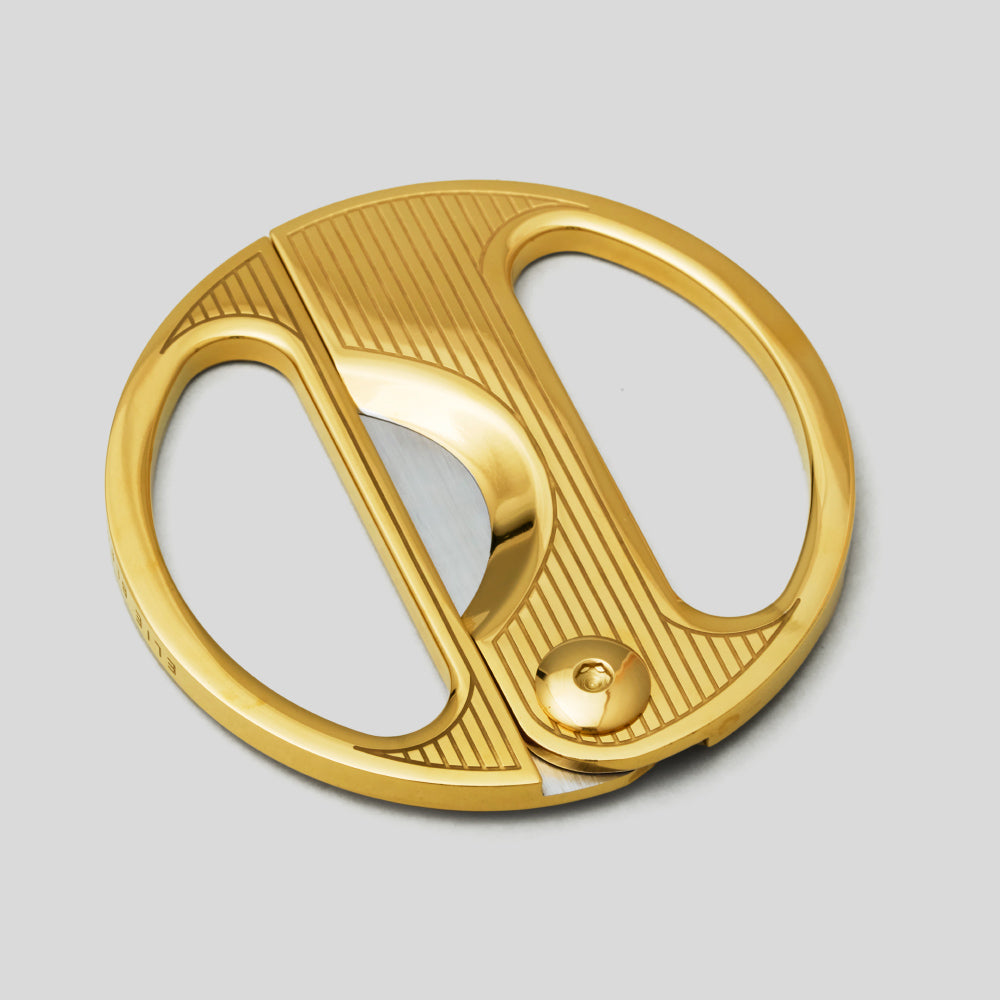Round Cigar Cutter Gold / Pinstripe | Elie Bleu Accessory | Cigar Cutter | Migratory HK | 雪茄香港 | Cigar HK