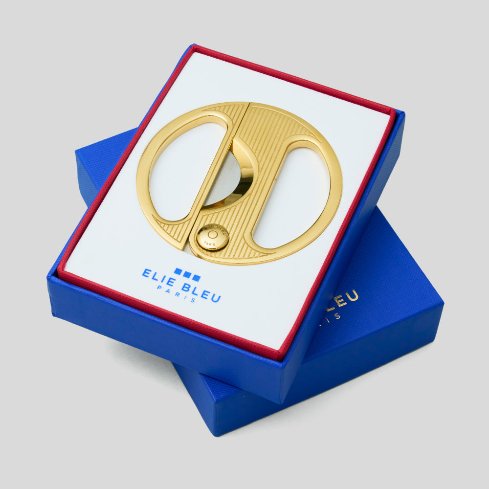 Round Cigar Cutter Gold / Pinstripe | Elie Bleu Accessory | Cigar Cutter | Migratory HK | 雪茄香港 | Cigar HK