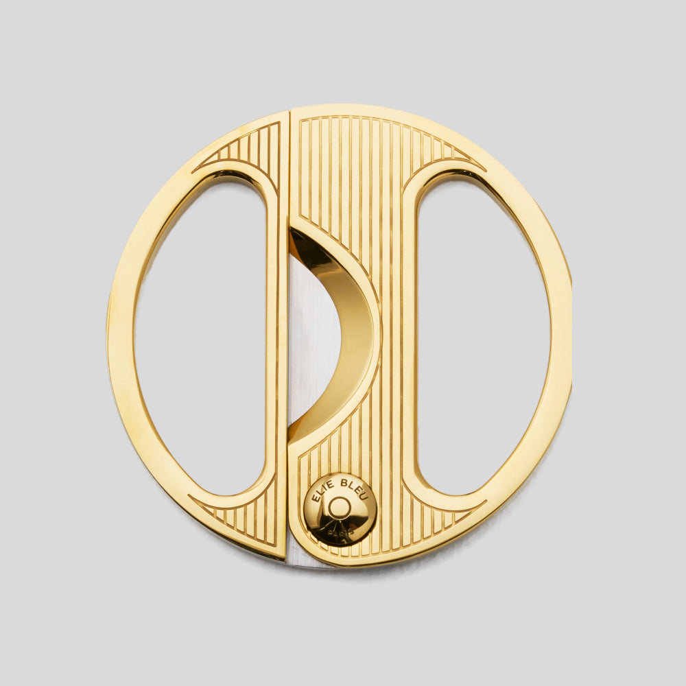 Round Cigar Cutter Gold / Pinstripe | Elie Bleu Accessory | Cigar Cutter | Migratory HK | 雪茄香港 | Cigar HK