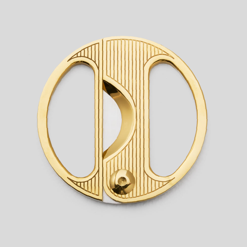 Round Cigar Cutter Gold / Pinstripe | Elie Bleu Accessory | Cigar Cutter | Migratory HK | 雪茄香港 | Cigar HK