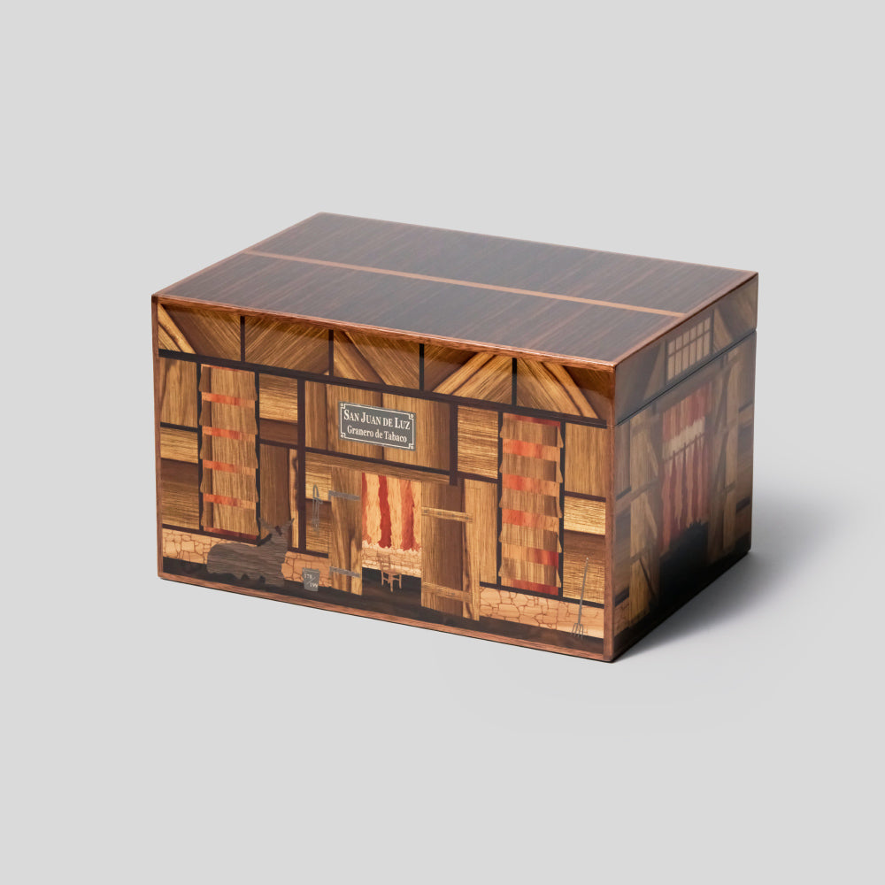 Elie Bleu 75-cigar humidor sycamore veneer — luxury cigar storage Hong Kong