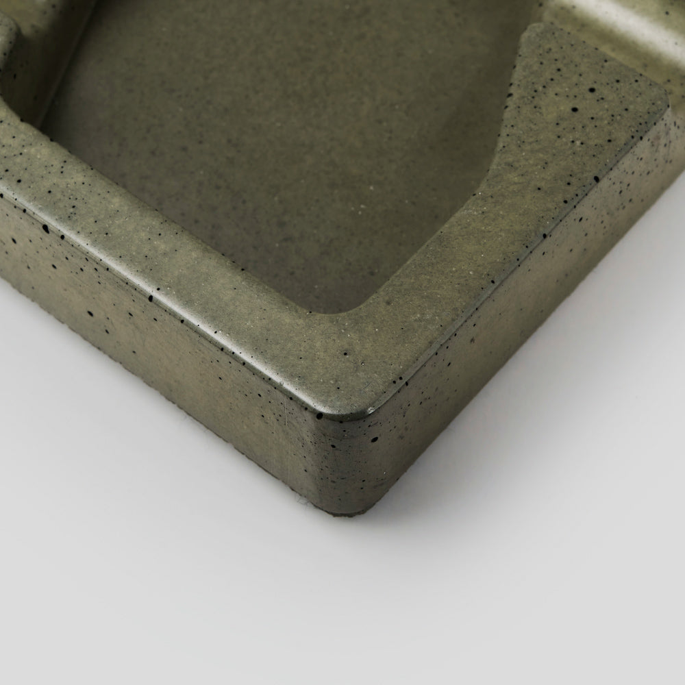 Concrete Ashtray - DYAD OLIVE GREEN | Les Fines Lames Accessory | Migratory HK | 雪茄香港 | Cigar HK
