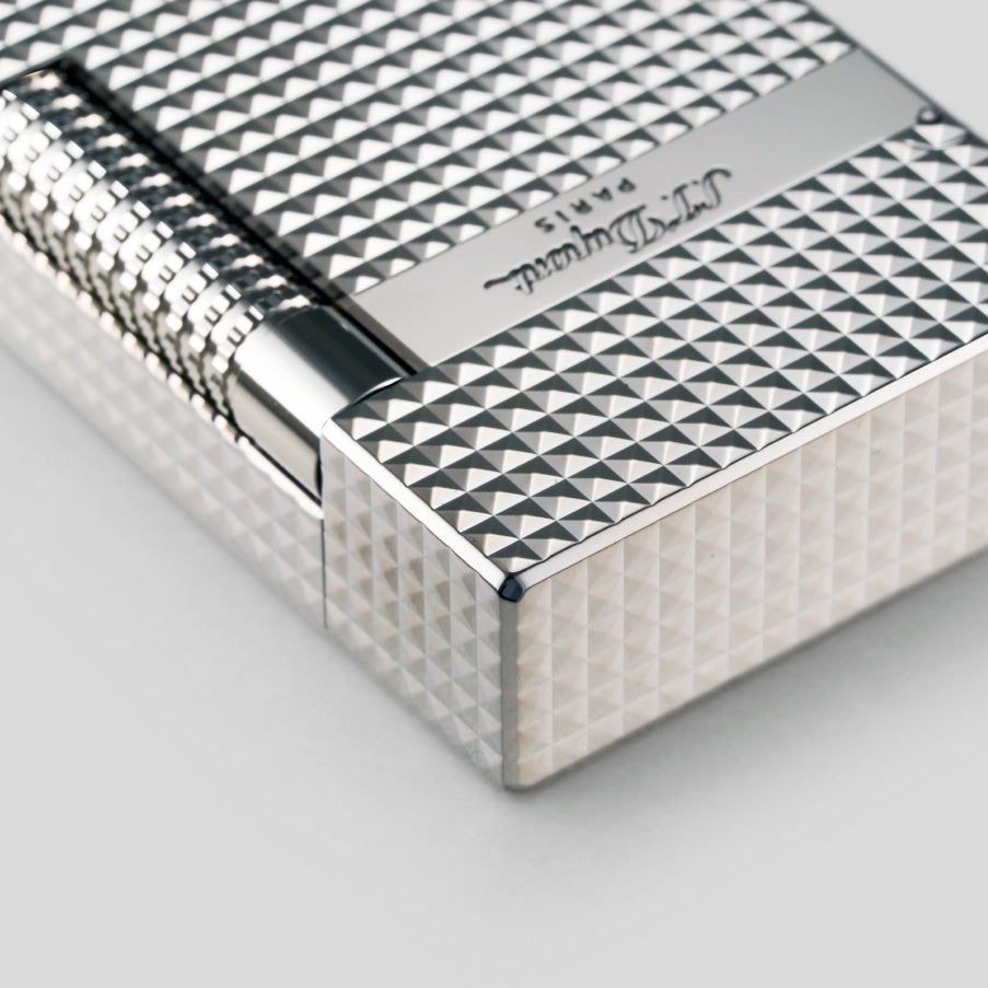 Li LE Grand Cling Diamond Head Silver Lighter | S.T. Dupont Accessory | Cigar Lighter | Migratory HK | 雪茄香港 | Cigar HK