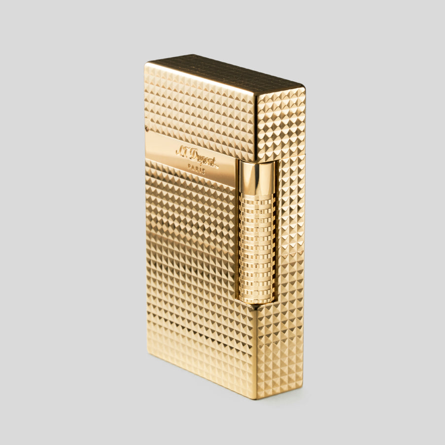 Li LE Grand Cling Diamond Head Yellow Gold Lighter | S.T. Dupont Accessory | Cigar Lighter | Migratory HK | 雪茄香港 | Cigar HK