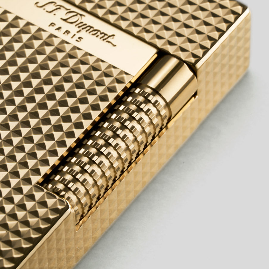 Li LE Grand Cling Diamond Head Yellow Gold Lighter | S.T. Dupont Accessory | Cigar Lighter | Migratory HK | 雪茄香港 | Cigar HK