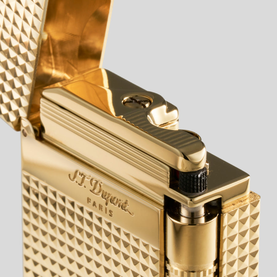 Li LE Grand Cling Diamond Head Yellow Gold Lighter | S.T. Dupont Accessory | Cigar Lighter | Migratory HK | 雪茄香港 | Cigar HK