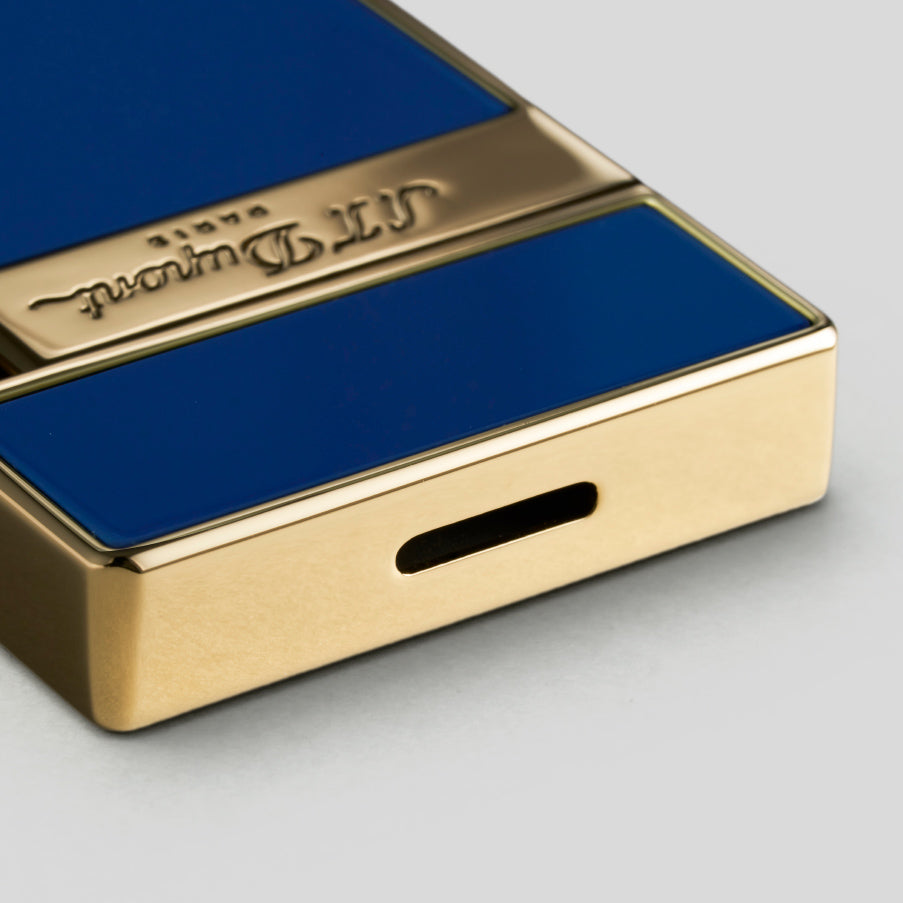 Li Slimmy Blue Lacquer / Golden Cigar Lighter | S.T. Dupont Accessory | Cigar Lighter | Migratory HK | 雪茄香港 | Cigar HK