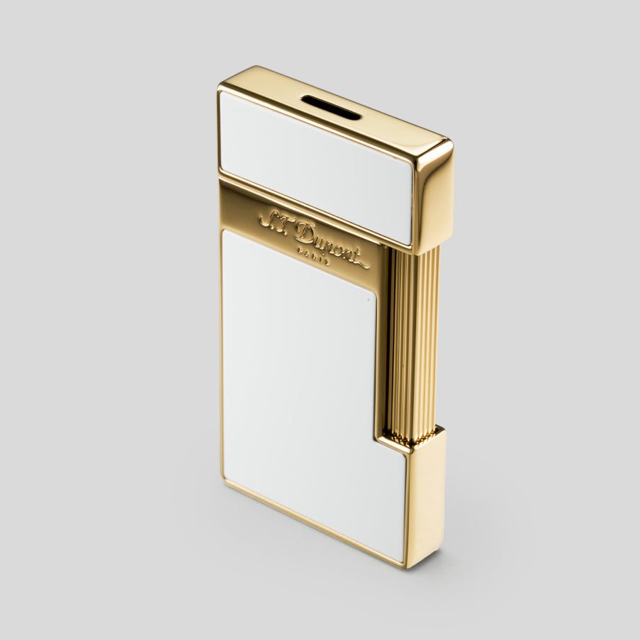 Li Slimmy White Lacquer / Golden Cigar Lighter | S.T. Dupont Accessory | Cigar Lighter | Migratory HK | 雪茄香港 | Cigar HK