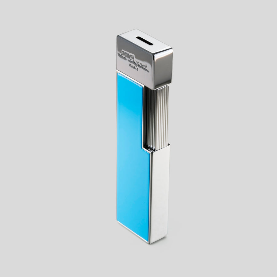 Li Twiggy Lightblue Lacquer / Chrome Cigar Lighter | S.T. Dupont Accessory | Cigar Lighter | Migratory HK | 雪茄香港 | Cigar HK