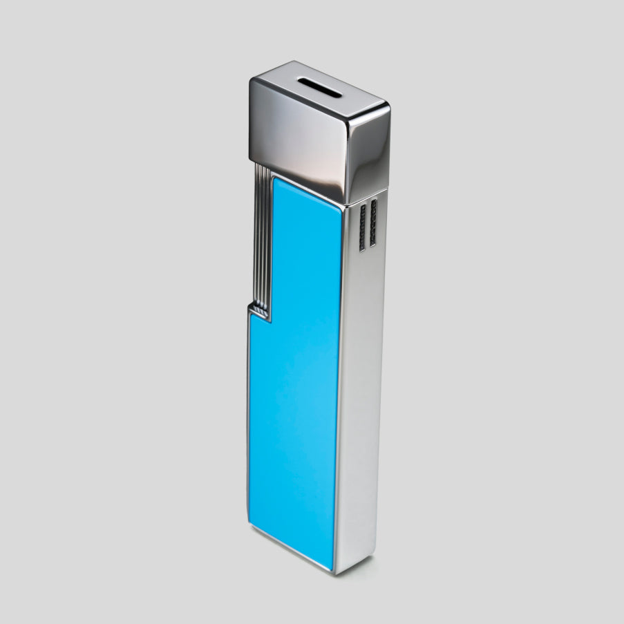 Li Twiggy Lightblue Lacquer / Chrome Cigar Lighter | S.T. Dupont Accessory | Cigar Lighter | Migratory HK | 雪茄香港 | Cigar HK