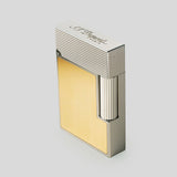 Ligne Line 2 Small Platinum and Brushed Gold Lighter | S.T. Dupont Accessory | Cigar Lighter | Migratory HK | 雪茄香港 | Cigar HK