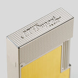 Ligne Line 2 Small Platinum and Brushed Gold Lighter | S.T. Dupont Accessory | Cigar Lighter | Migratory HK | 雪茄香港 | Cigar HK