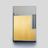 Ligne Line 2 Small Platinum and Brushed Gold Lighter | S.T. Dupont Accessory | Cigar Lighter | Migratory HK | 雪茄香港 | Cigar HK