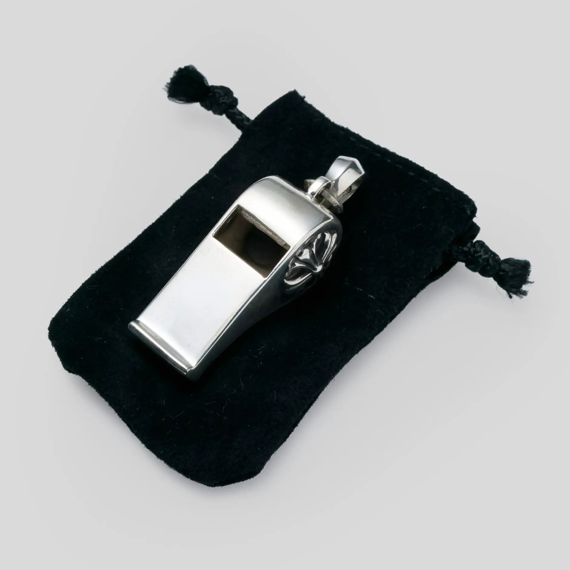 Silver Whistle Pendant Necklace
