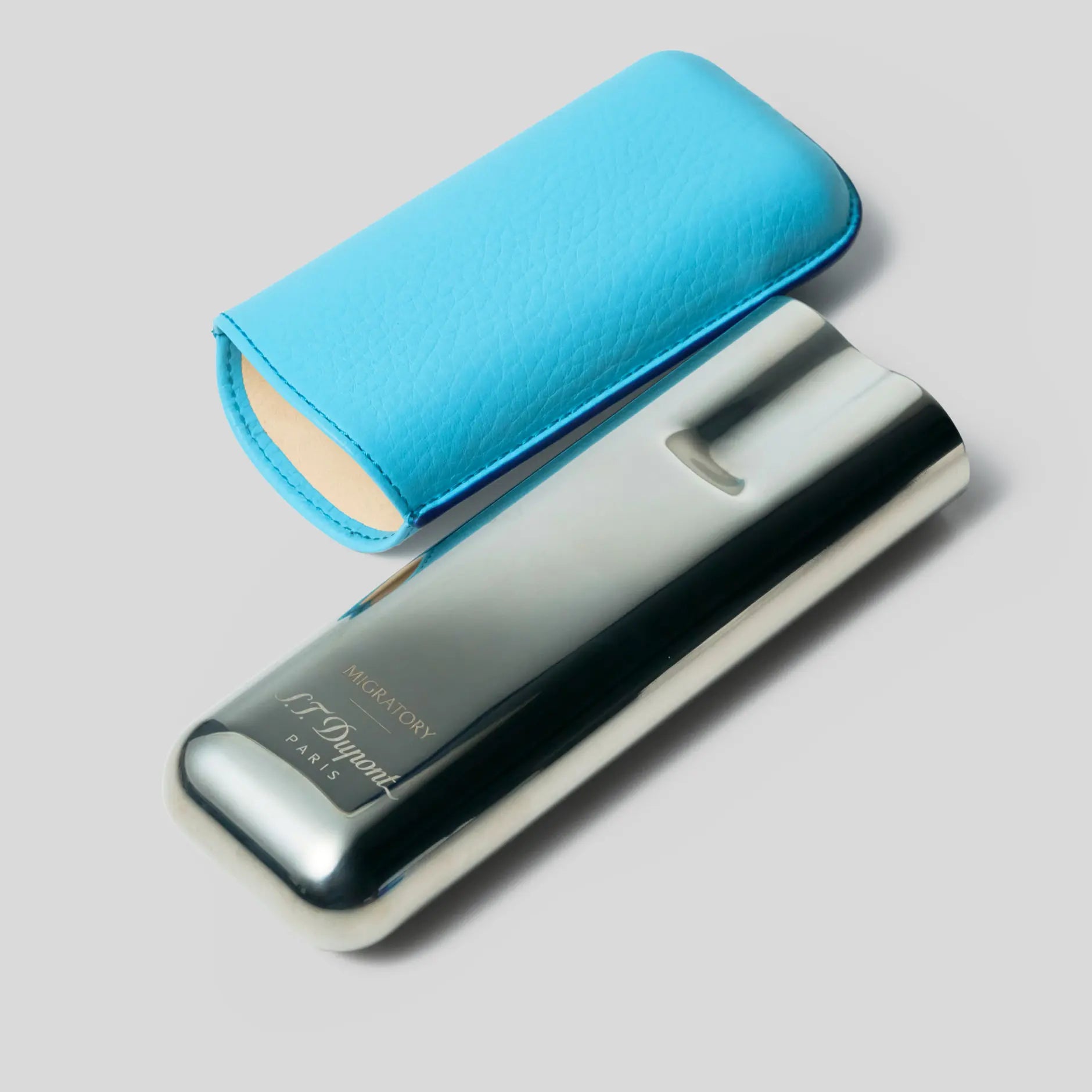 S.T. Dupont Chrome Slimmy & Cigars Set