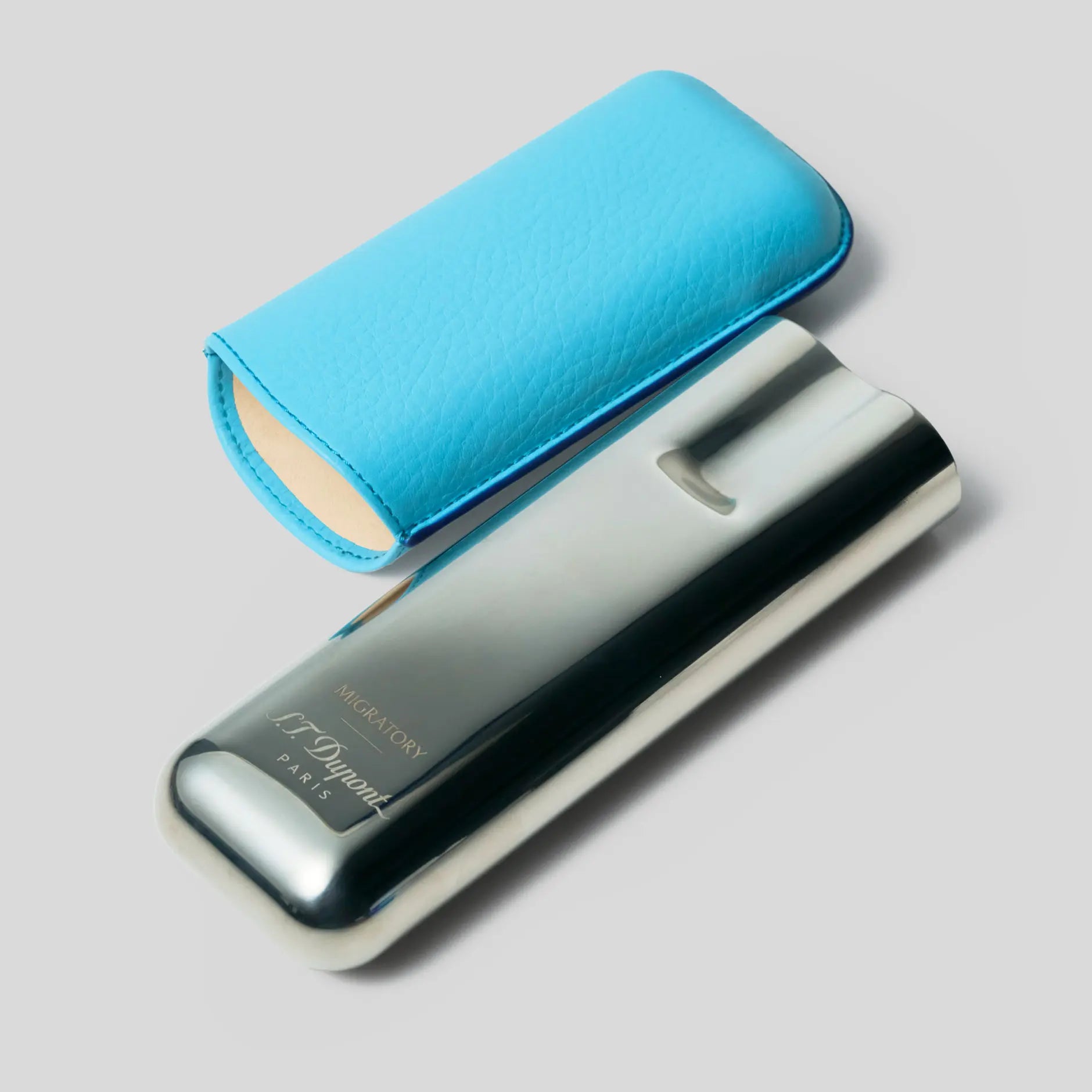 S.T. Dupont Chrome Biggy & Cigars Set