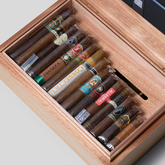 季诺Z80雪茄保湿盒天然橡木/红色&雪茄组合