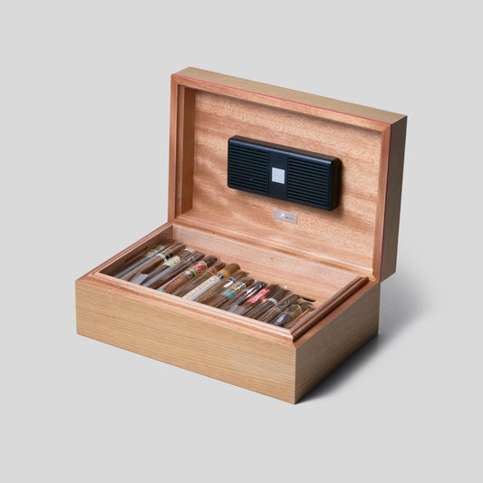 季诺Z80雪茄保湿盒天然橡木/红色&雪茄组合