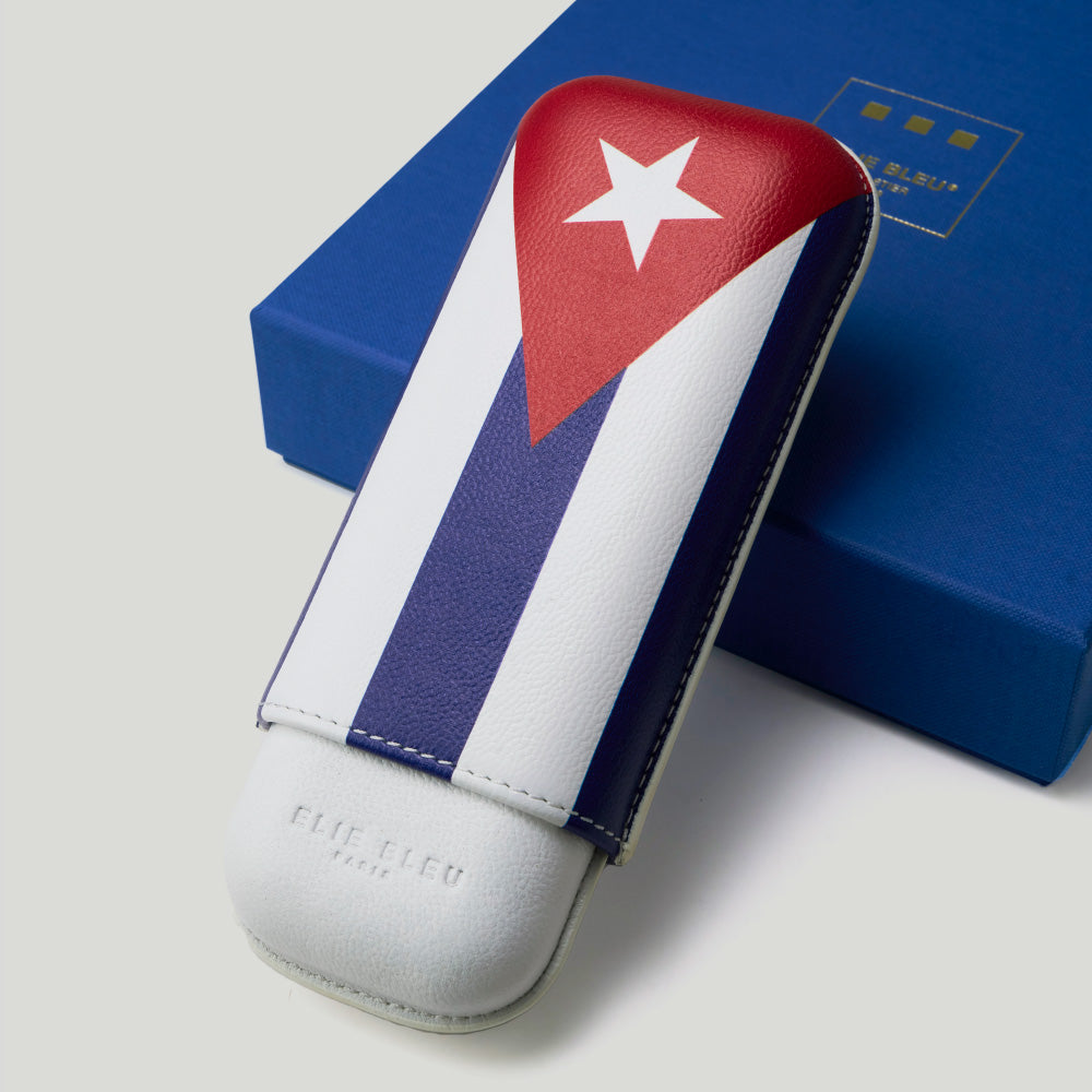 Cigar Case Cuban Flag - 2 Cigars Calibre 27 | Elie Bleu Accessory | Cigar Case  | Migratory HK | 雪茄香港 | Cigar HK