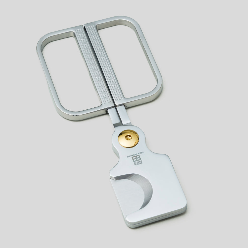 Cigar Scissors Steel Marquetry / Gold Button | Elie Bleu Accessory | Cigar Cutter  | Migratory HK | 雪茄香港 | Cigar HK