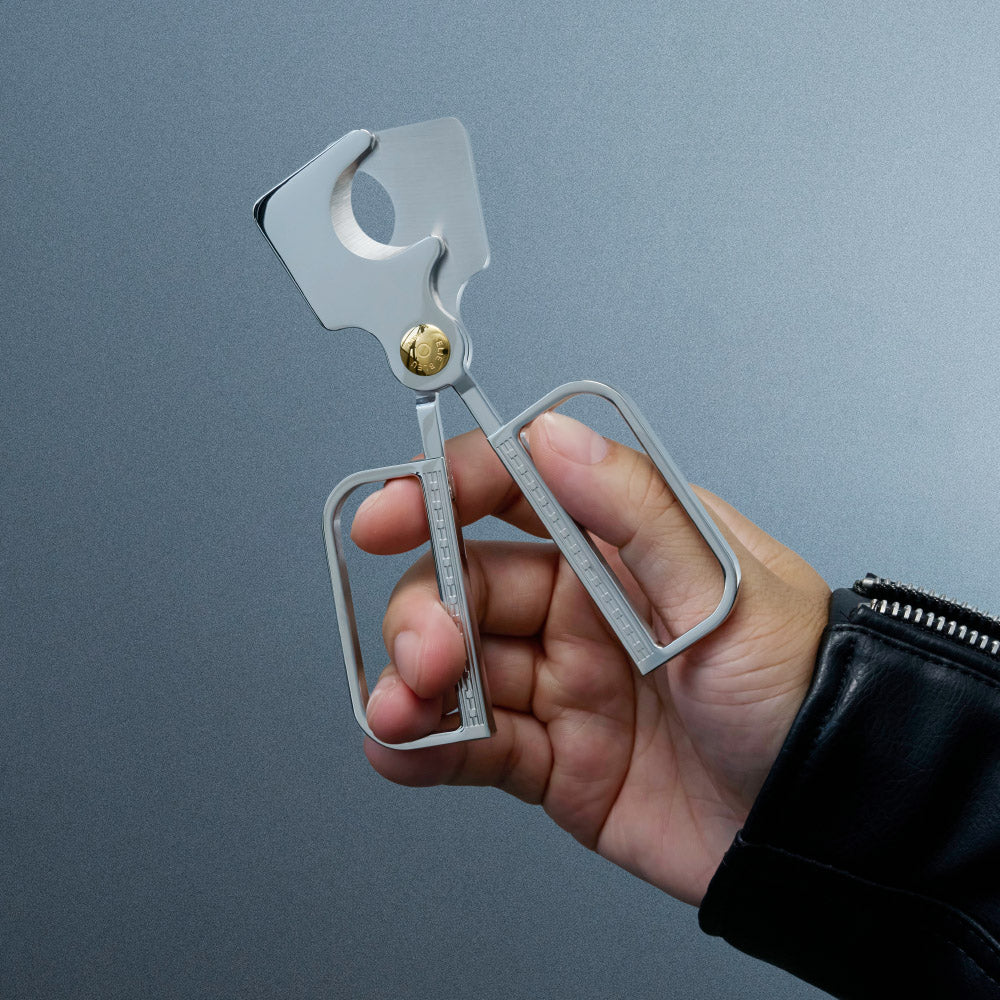 Cigar Scissors Steel Marquetry / Gold Button | Elie Bleu Accessory | Cigar Cutter  | Migratory HK | 雪茄香港 | Cigar HK