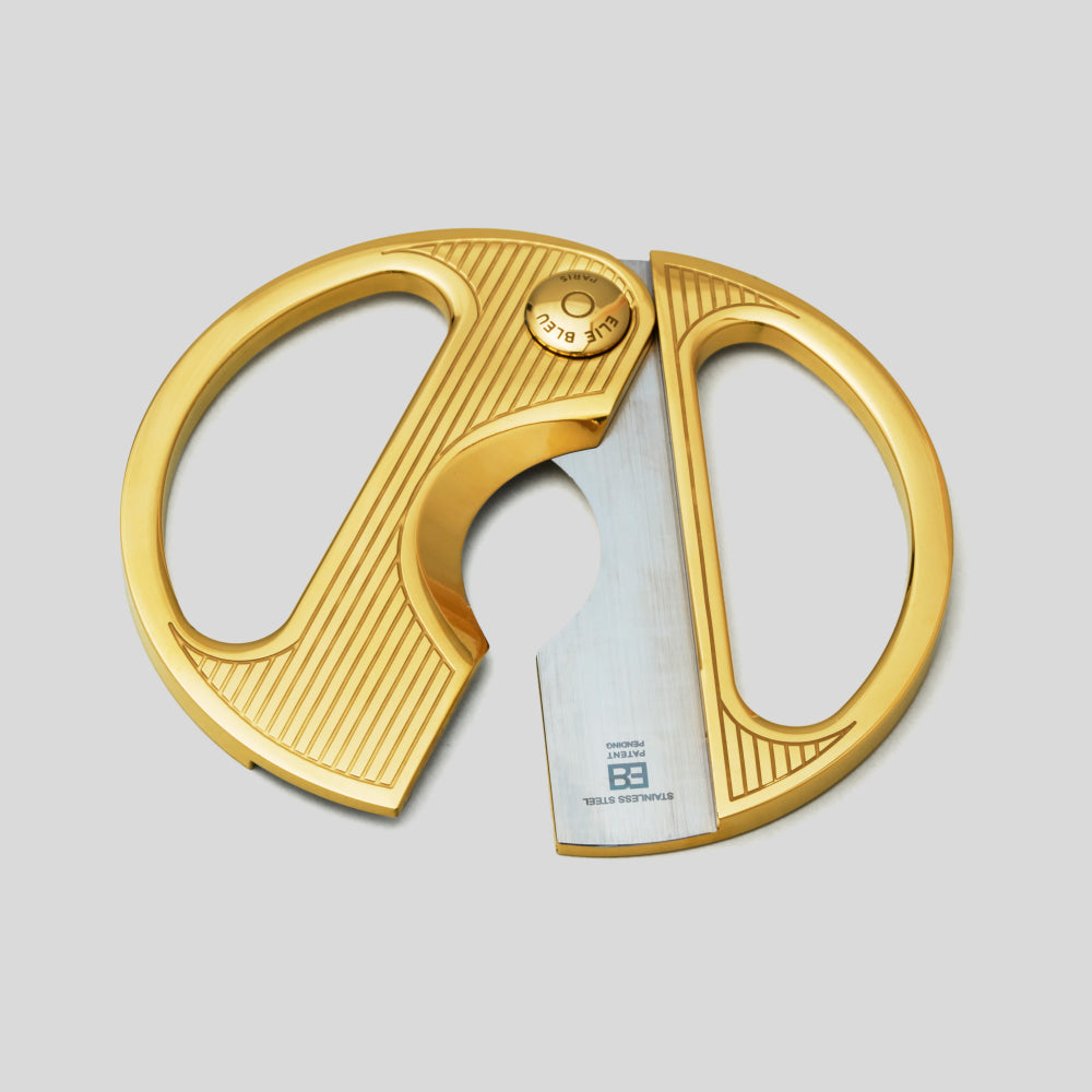 Round Cigar Cutter Gold / Pinstripe | Elie Bleu Accessory | Cigar Cutter  | Migratory HK | 雪茄香港 | Cigar HK