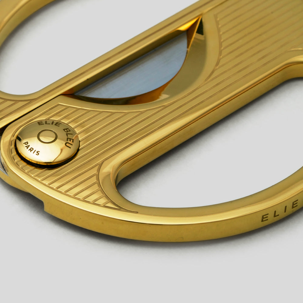 Round Cigar Cutter Gold / Pinstripe | Elie Bleu Accessory | Cigar Cutter  | Migratory HK | 雪茄香港 | Cigar HK