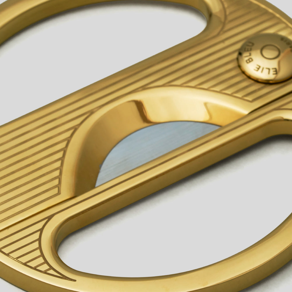 Round Cigar Cutter Gold / Pinstripe | Elie Bleu Accessory | Cigar Cutter  | Migratory HK | 雪茄香港 | Cigar HK