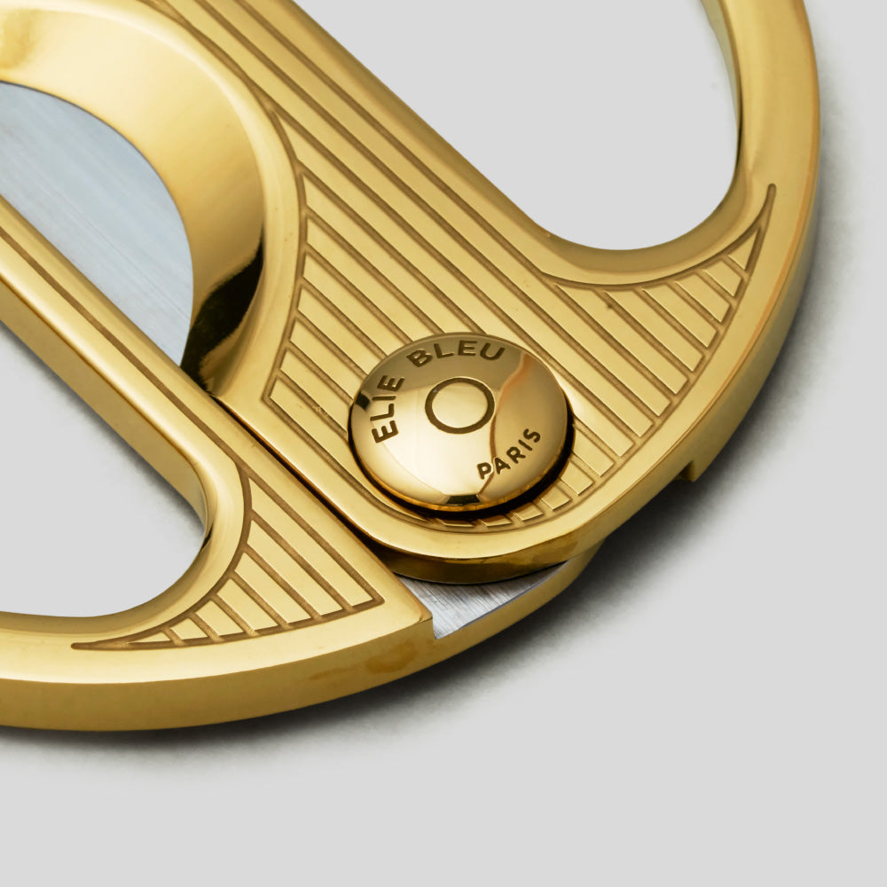 Round Cigar Cutter Gold / Pinstripe | Elie Bleu Accessory | Cigar Cutter  | Migratory HK | 雪茄香港 | Cigar HK