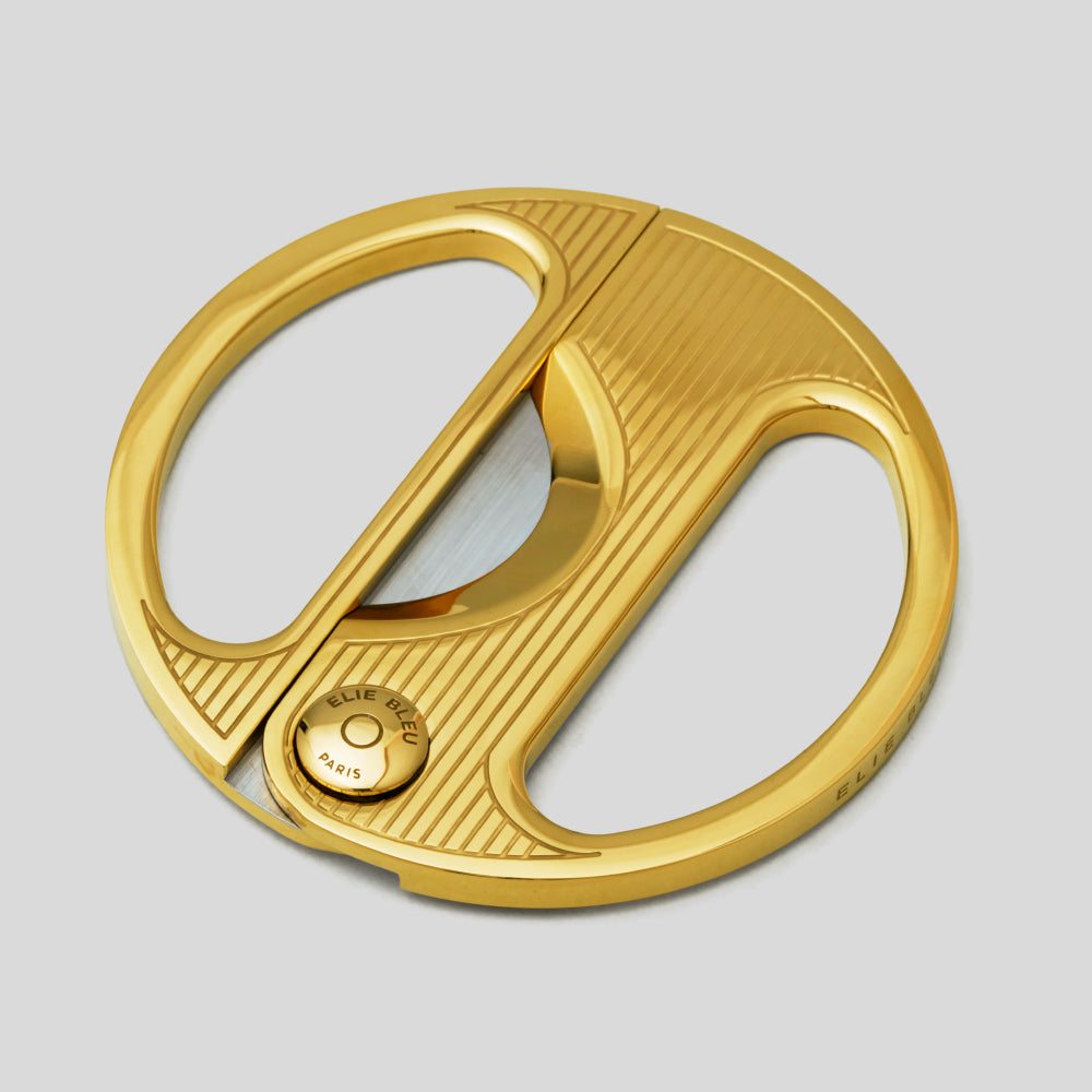 Round Cigar Cutter Gold / Pinstripe | Elie Bleu Accessory | Cigar Cutter  | Migratory HK | 雪茄香港 | Cigar HK