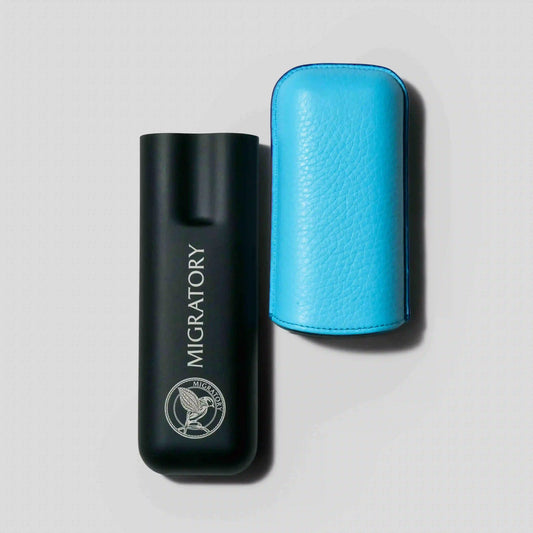 Migratory 2-Cigar Case Signature Logo Turquoise Blue Matt/Black