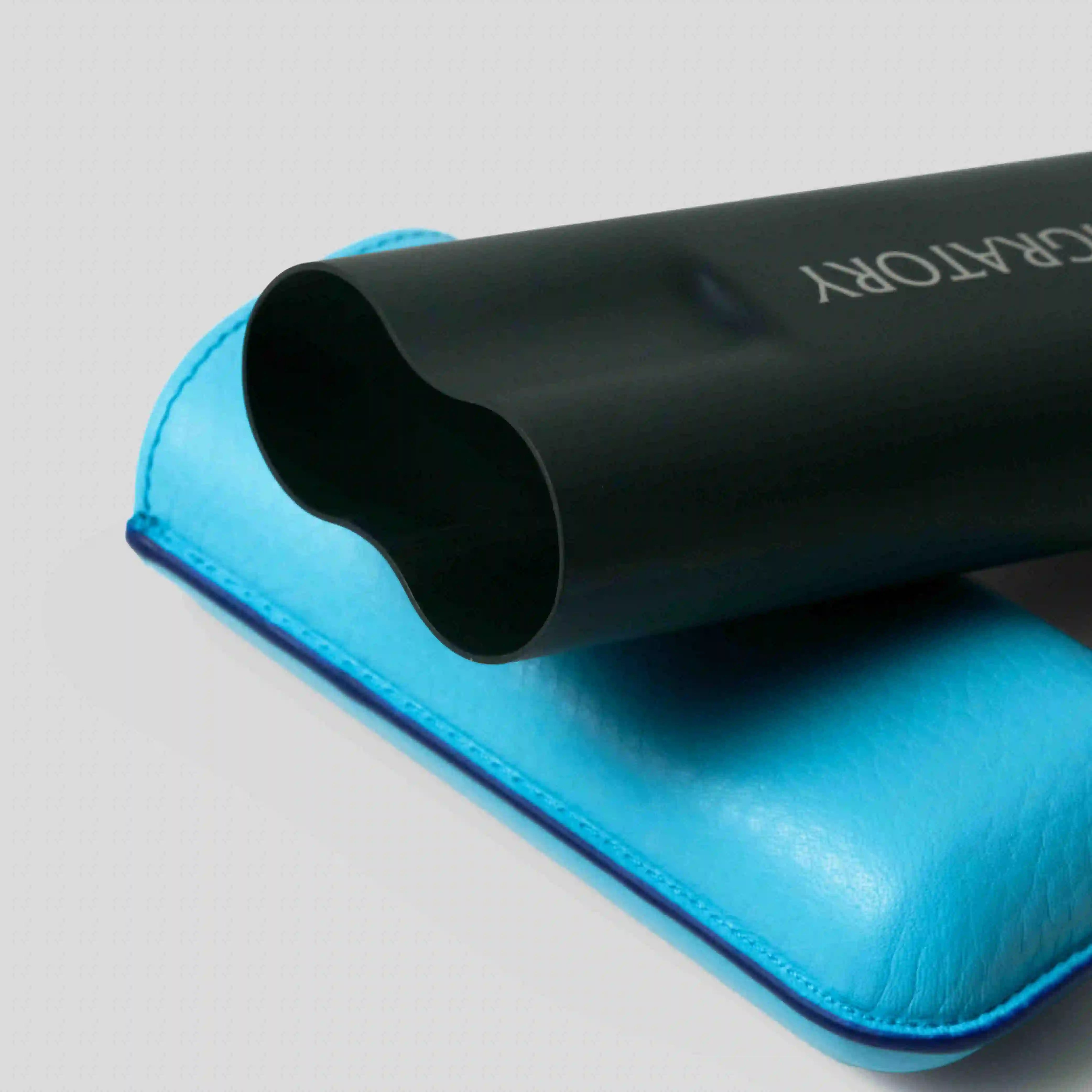 Migratory 2-Cigar Case Singture Logo Turquoise Blue Matt/Black