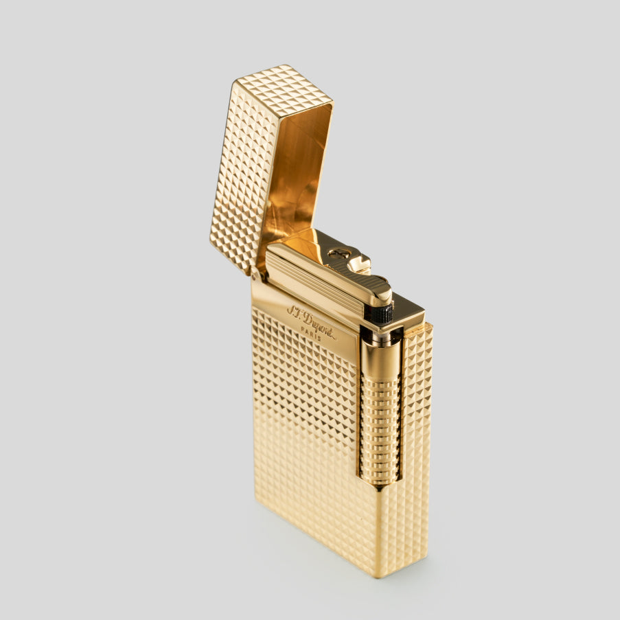 Li LE Grand Cling Diamond Head Yellow Gold Lighter | S.T. Dupont Accessory | Cigar Lighter | Migratory HK | 雪茄香港 | Cigar HK