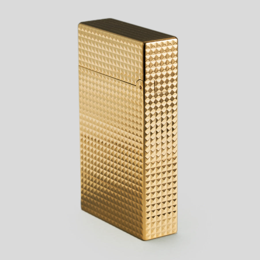 Li LE Grand Cling Diamond Head Yellow Gold Lighter | S.T. Dupont Accessory | Cigar Lighter | Migratory HK | 雪茄香港 | Cigar HK