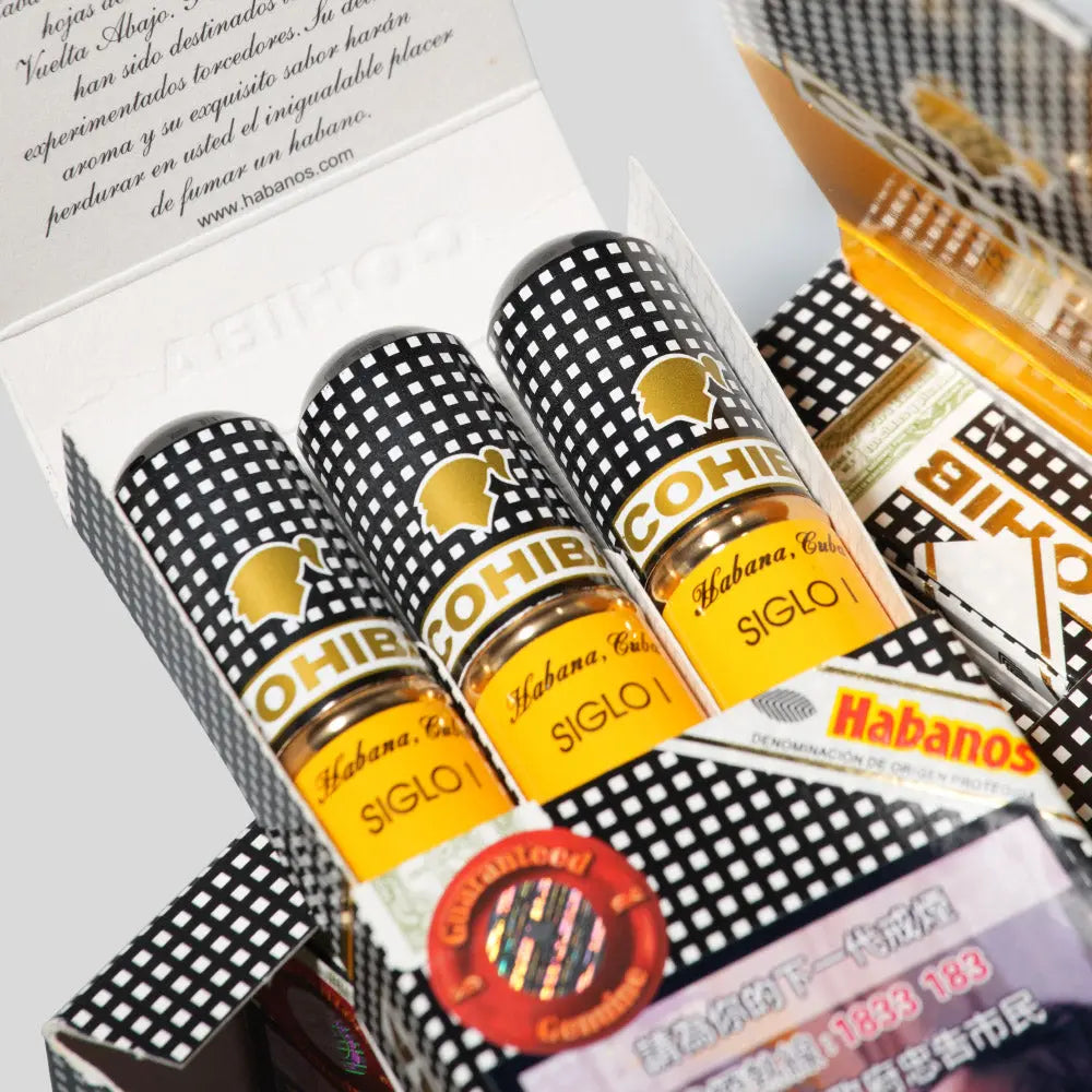 Siglo I Tubos Paper Box Packing | Box 15 | Cohiba cigar - HK Migratory cigars
